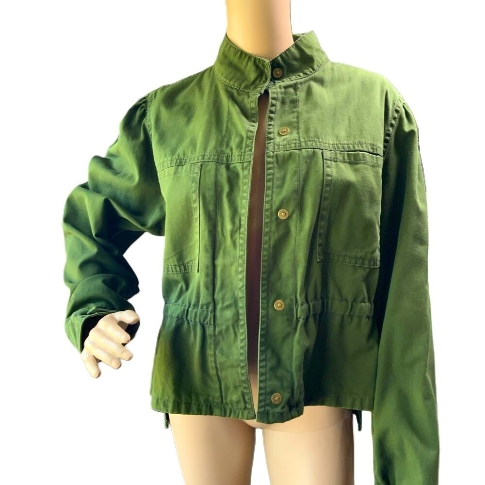 Universal Thread Green Utility Adjustable Collar Button-Up‎ Jacket Size Medium